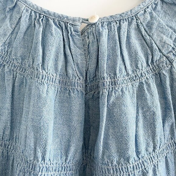 Madewell Chambray Shirred Blouse - Picture 9 of 10